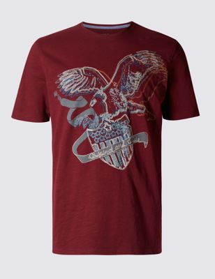 Pure Cotton Eagle Print T-Shirt